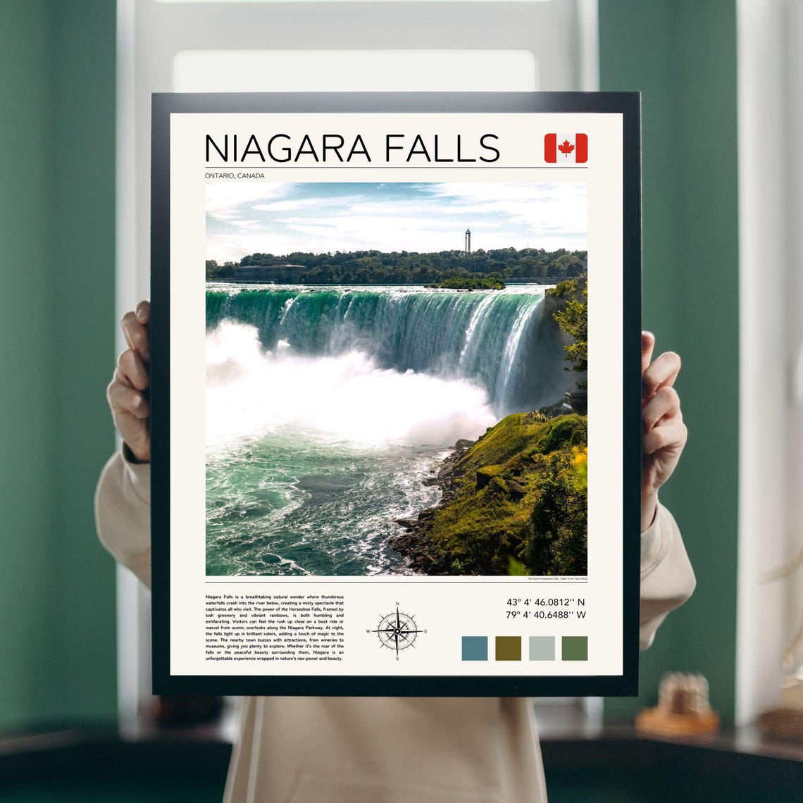 Niagara Falls Ontario Horseshoe Falls Canada Waterfall View Poster - Image 3