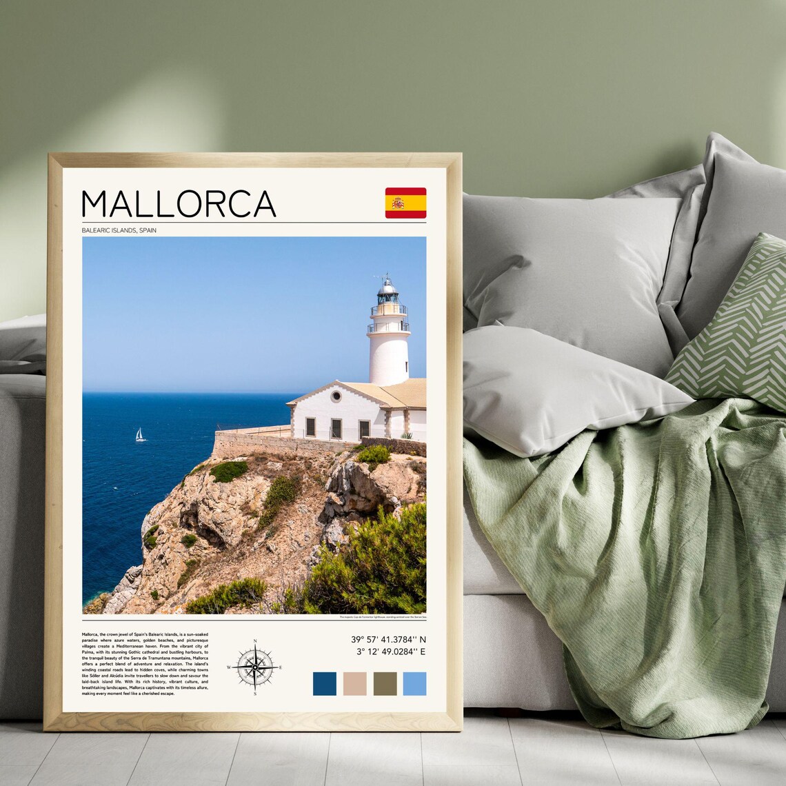 Mallorca Spain Formentor Lighthouse Cliff Mediterranean Sea Travel Poster - Image 4