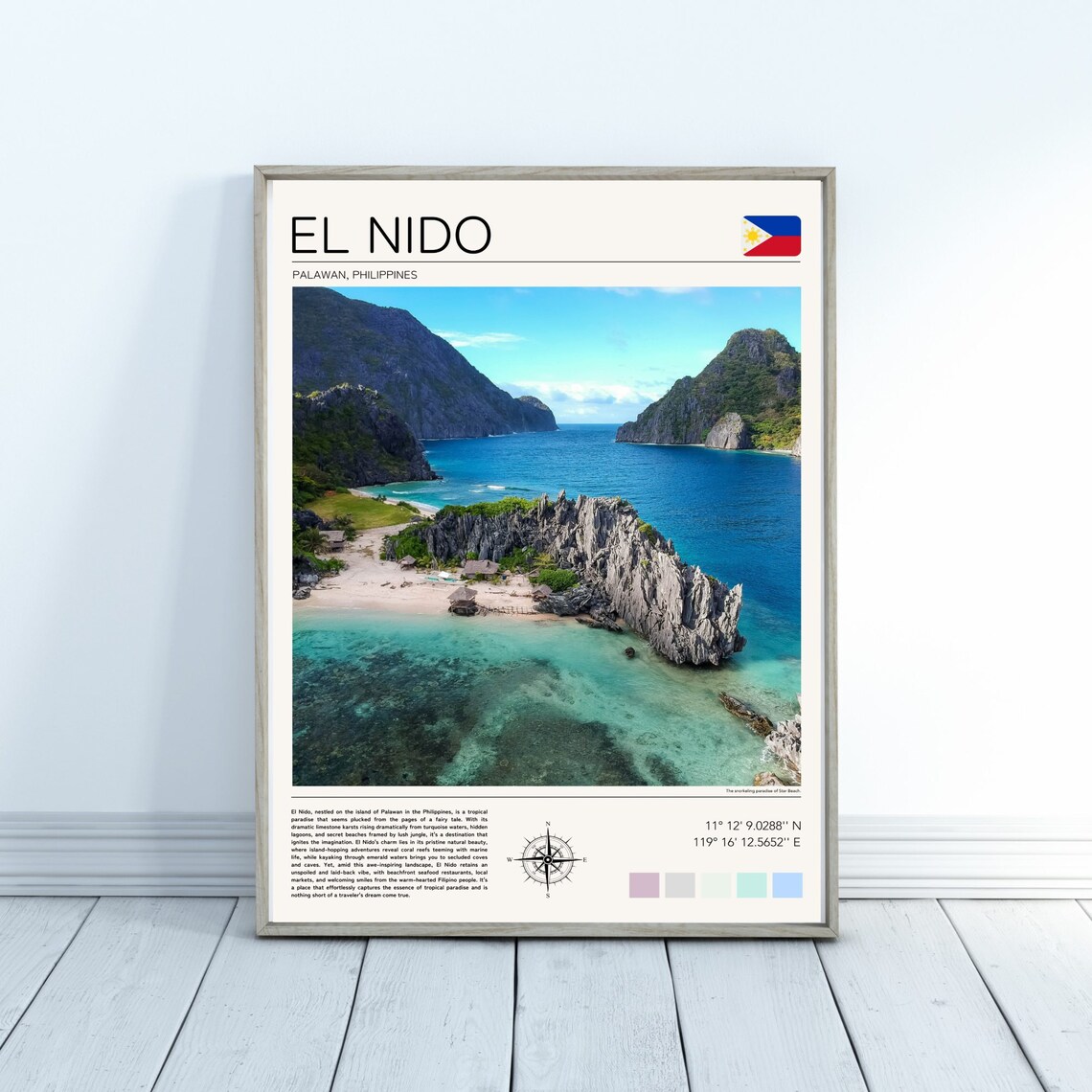 Palawan El Nido Tropical Beach Travel Poster - Image 4