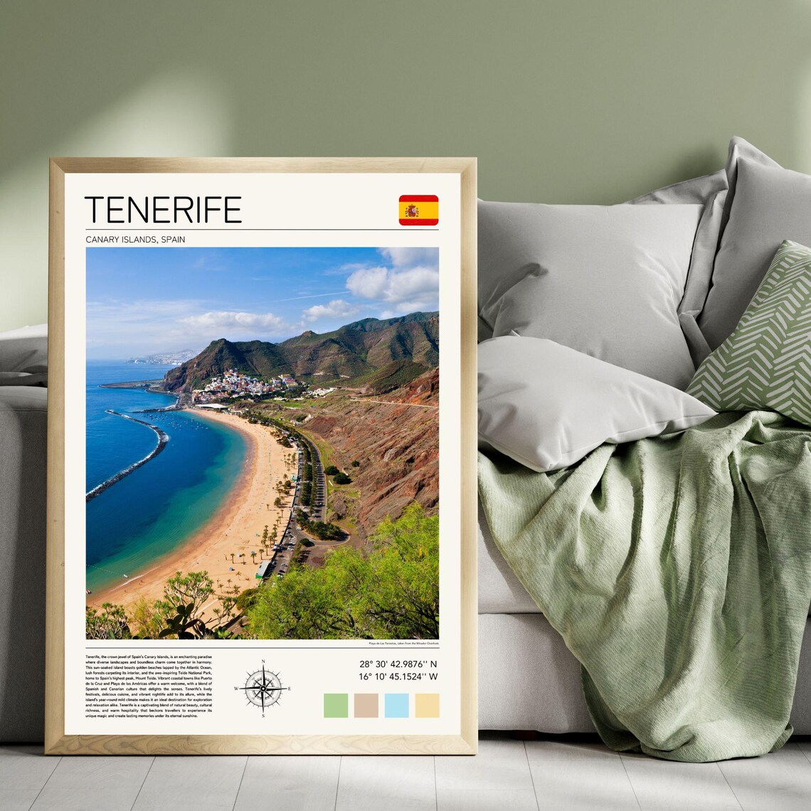 Tenerife Travel Poster, Playa De Las Terasitas - Image 4