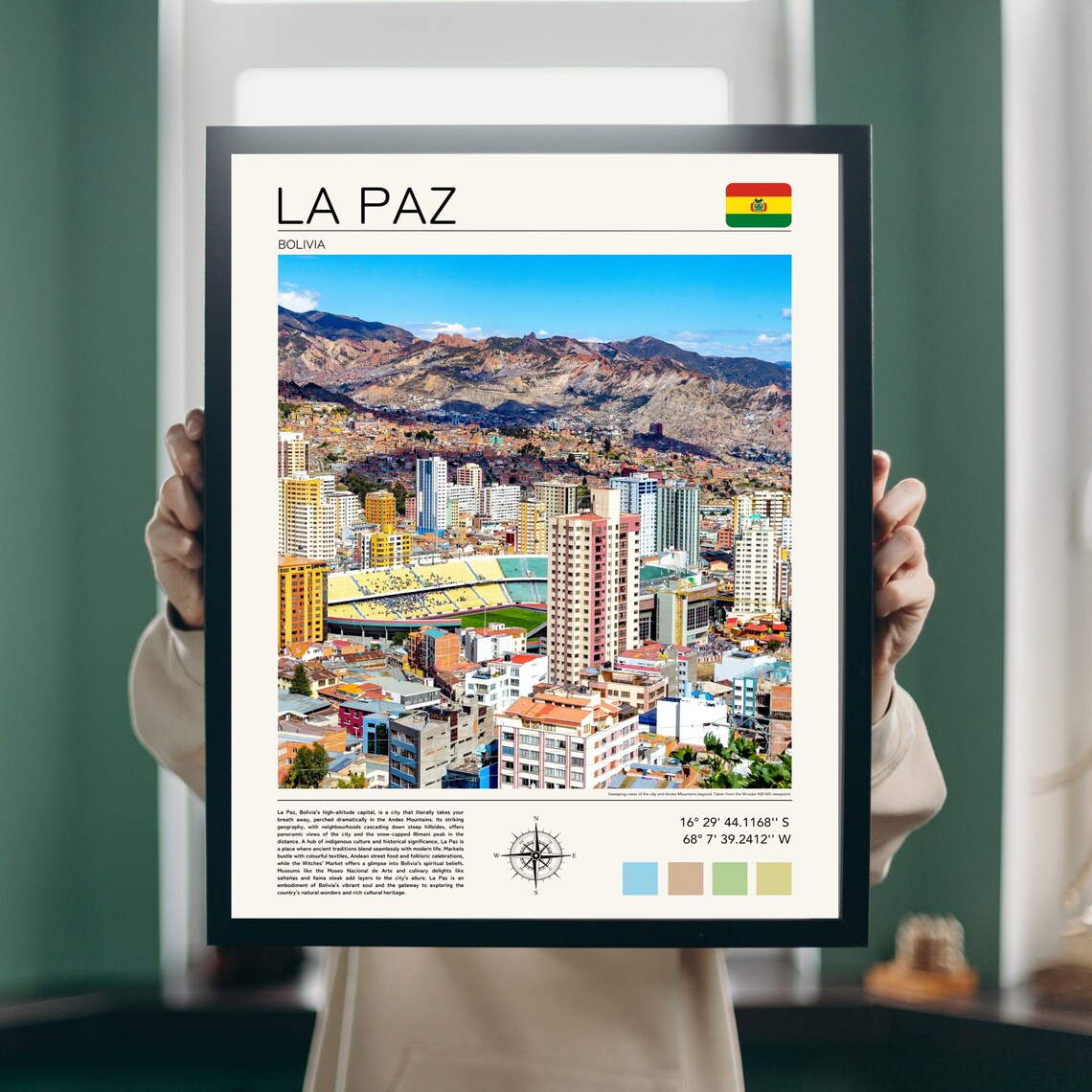 La Paz Travel Poster, Bolivia Wall Art Print - Image 2