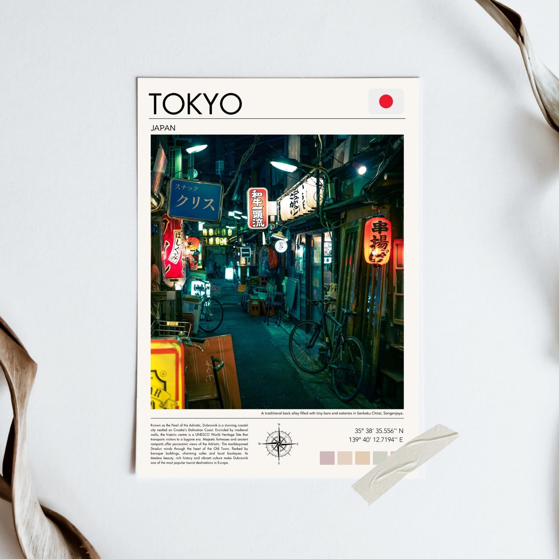 Tokyo Print Tokyo Wall Art Tokyo Travel Print Japan Gift Idea Japan Travel Art Tokyo Travel Art Custom Print Sangenjaya Gift - Image 4
