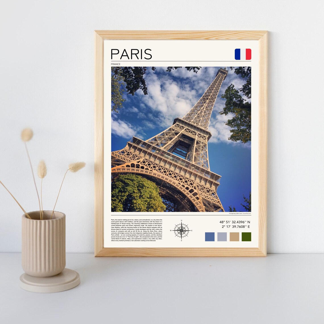 Paris Eiffel Tower France Iconic Landmark City Travel Poster - Image 4