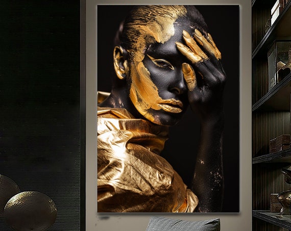 Modern African Woman Painting Wall Art Poster Home Decoration For Living Room Print On Canvasethnic Ladies Artafrican Lady