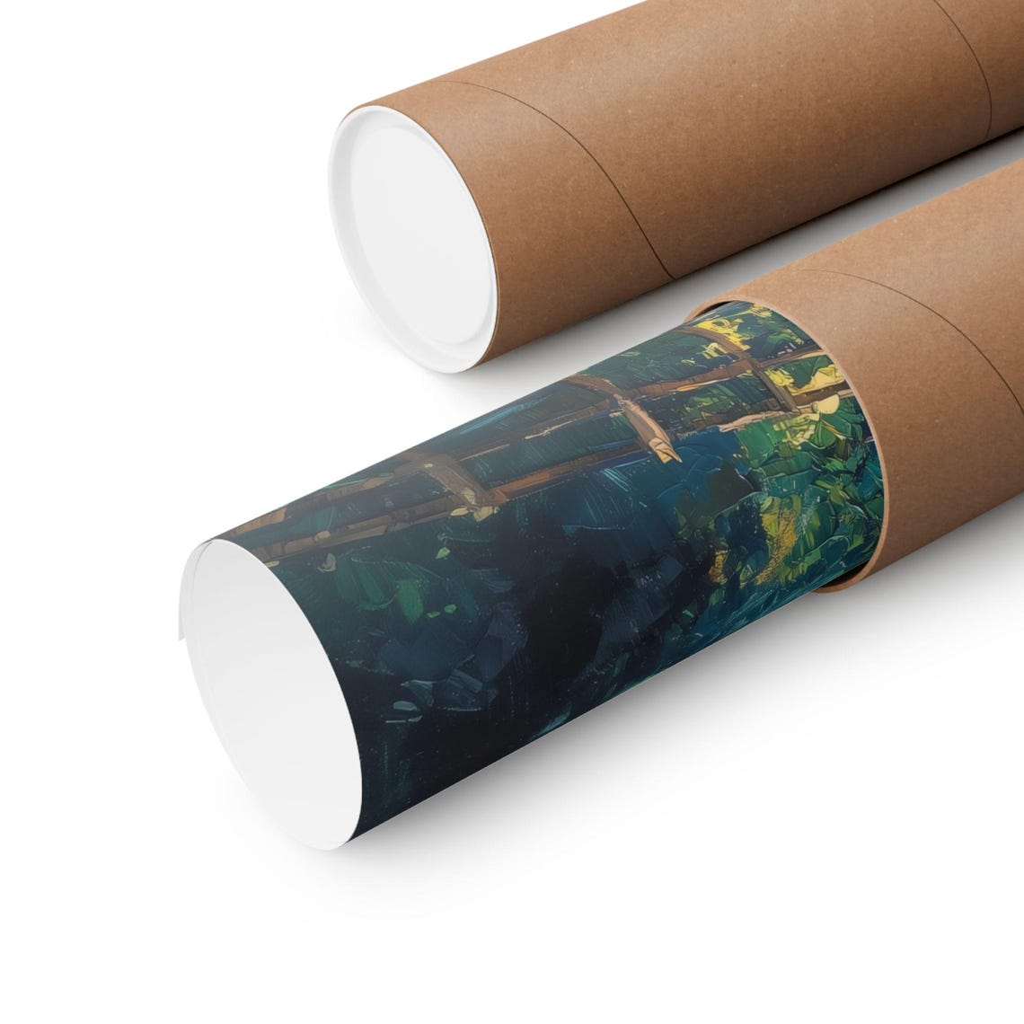 Cyclist Coasting Down to a Japanese Coastal Village Bay Poster - Image 2