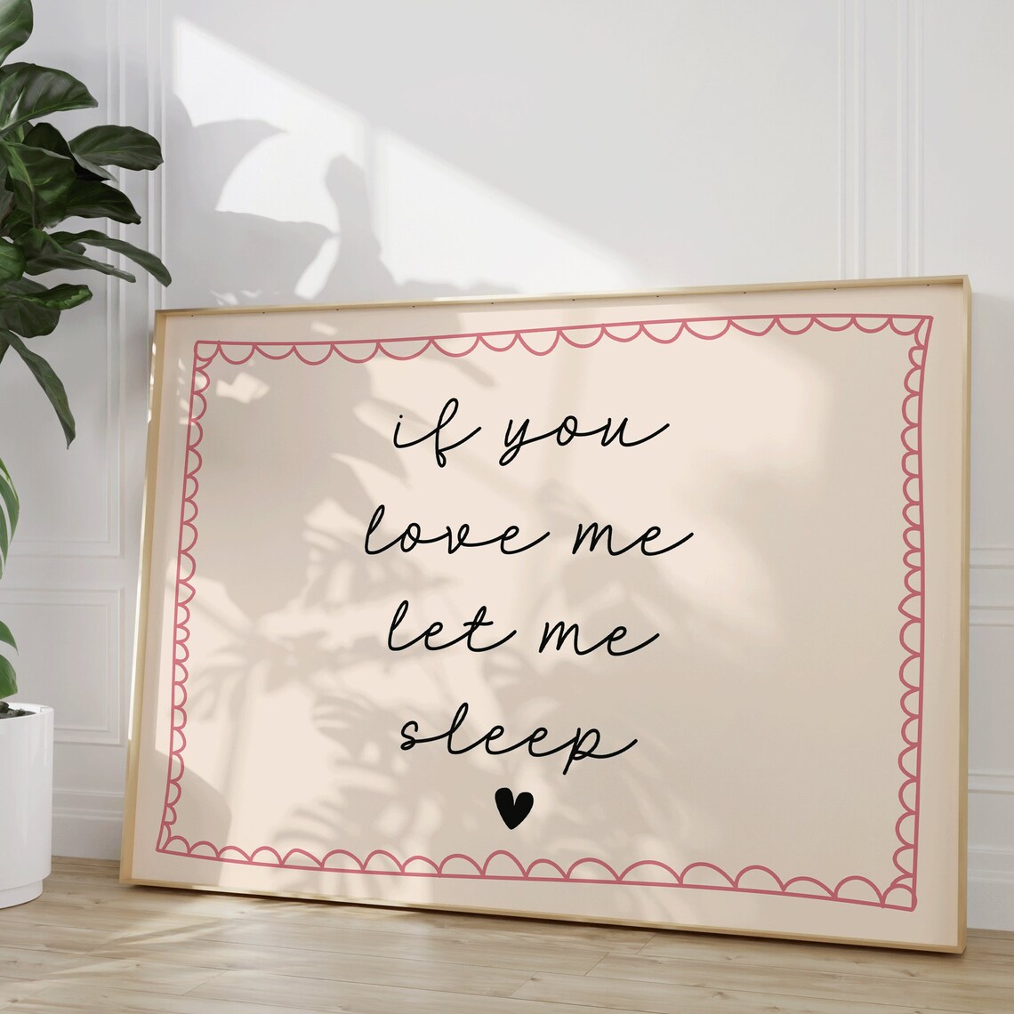 If You Love Me Let Me Sleep Retro Pink Poster