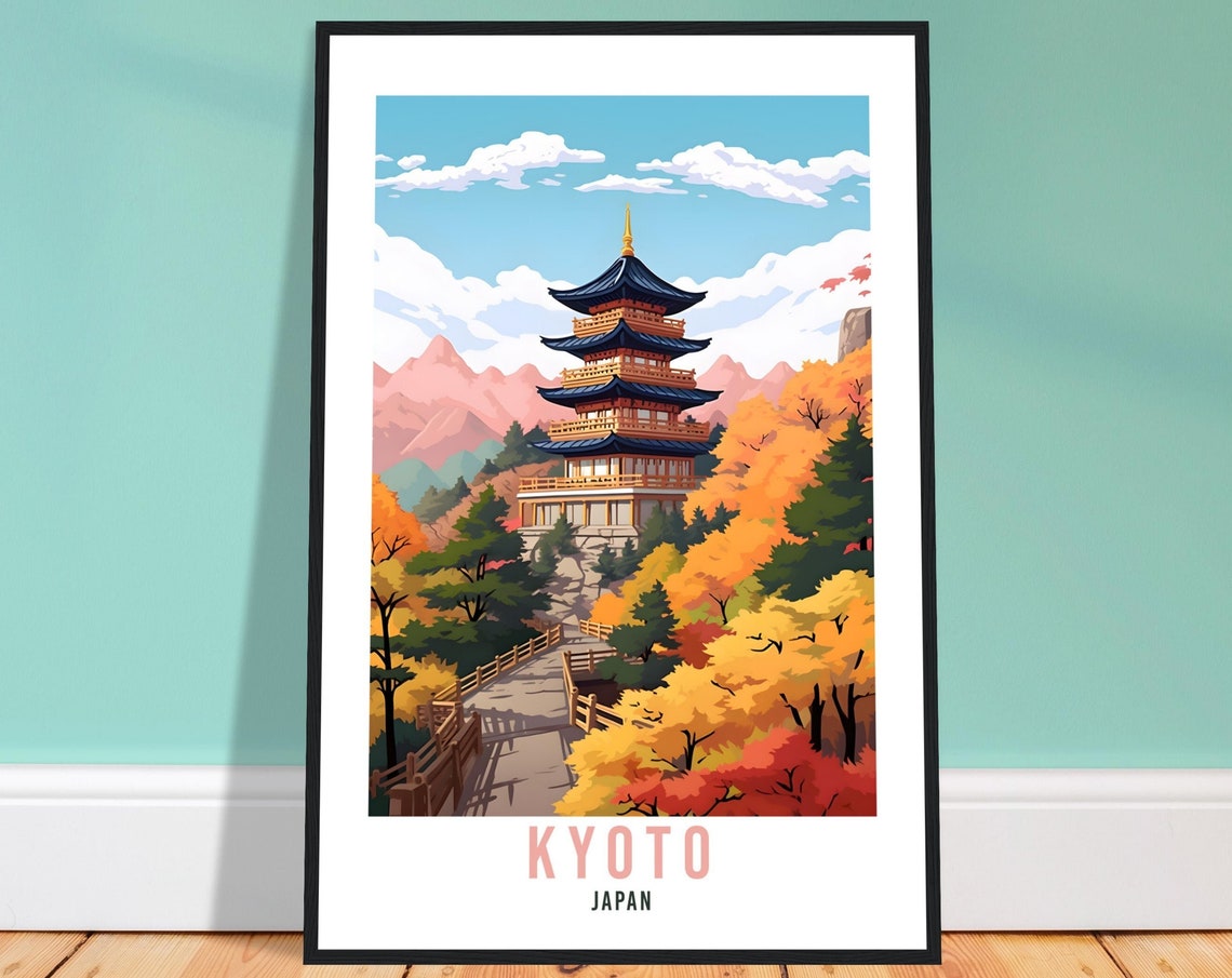 Kyoto Travel Poster Kyoto Wall Hanging Japan Artwork Travel Print Wall Art Kyoto Japan Asia Home Decor Kyoto Gift Travel Art Japan Gift Art