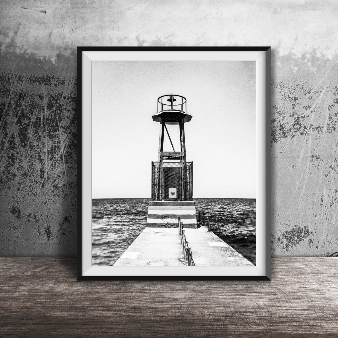 Rainbow Painted Lighthouse Pier Lake Michigan Chicago Poster - Image 2