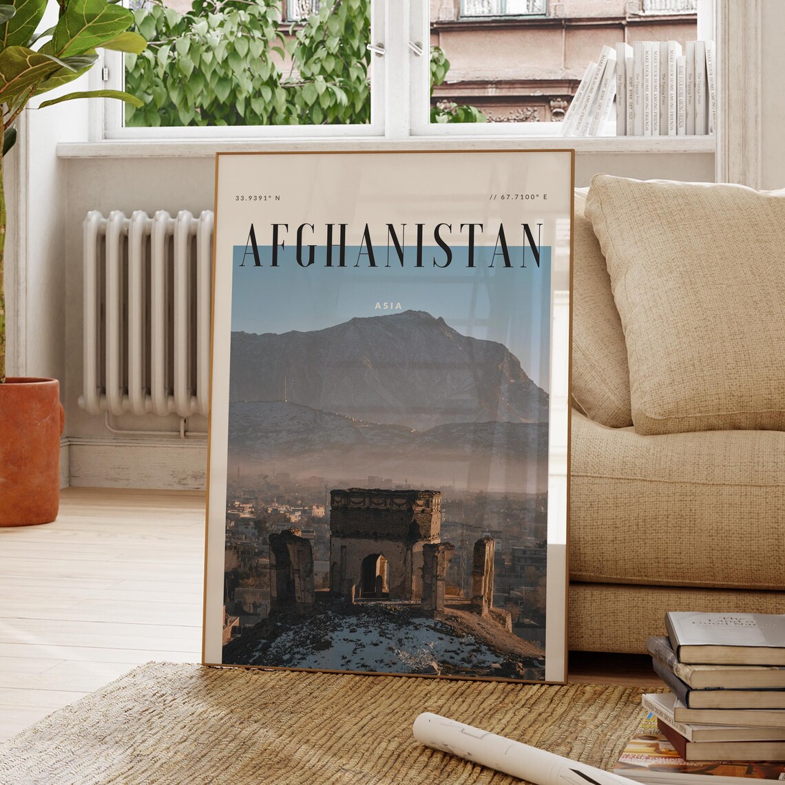 Afghanistan Ancient Mountain Ruins Citadel Asia Travel Wall Poster