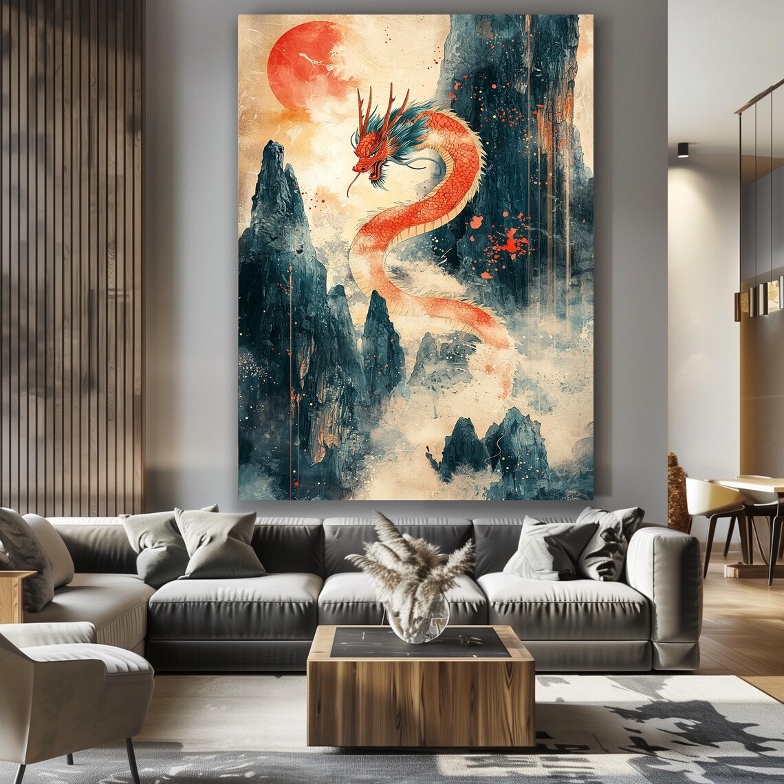 Chinese Dragon Mythological Wall Art Poster Print - Image 3