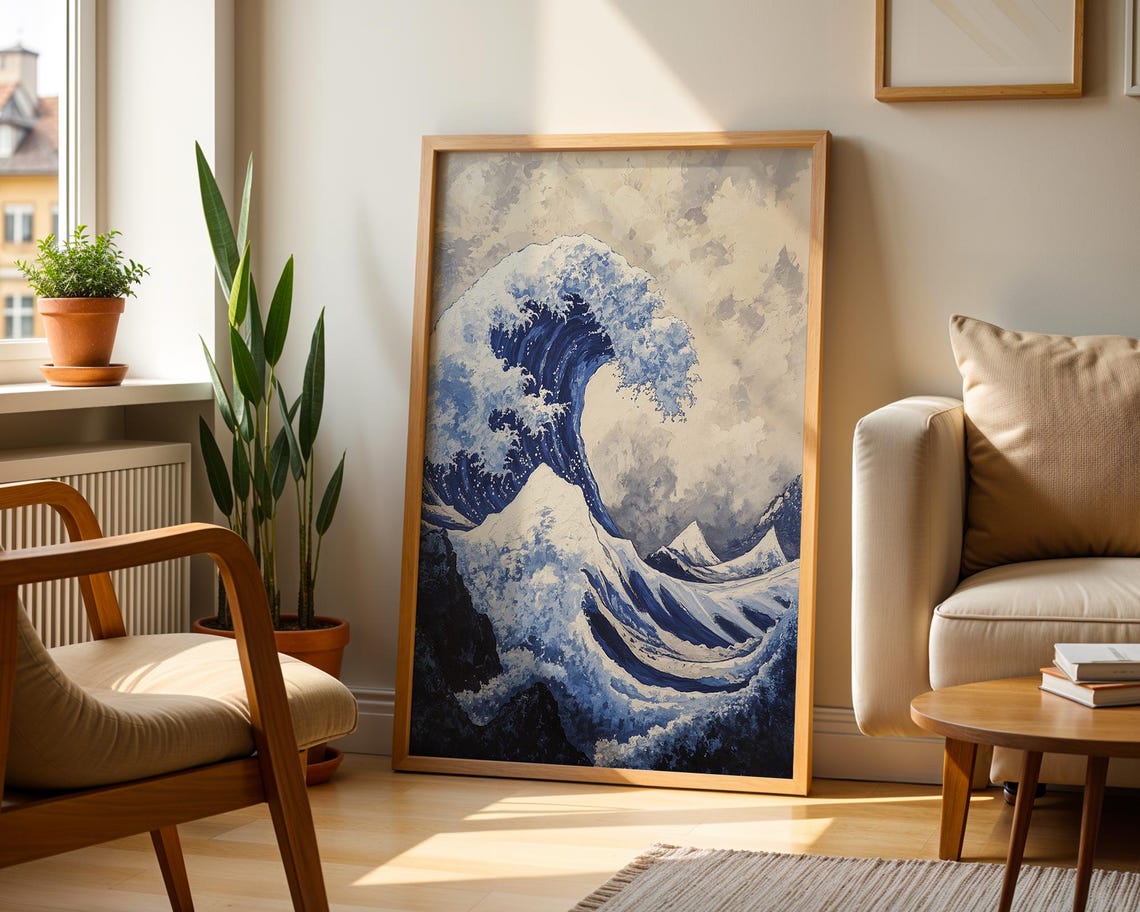Towering Blue Great Wave Japanese Ocean Mount Fuji Art Poster - Image 5