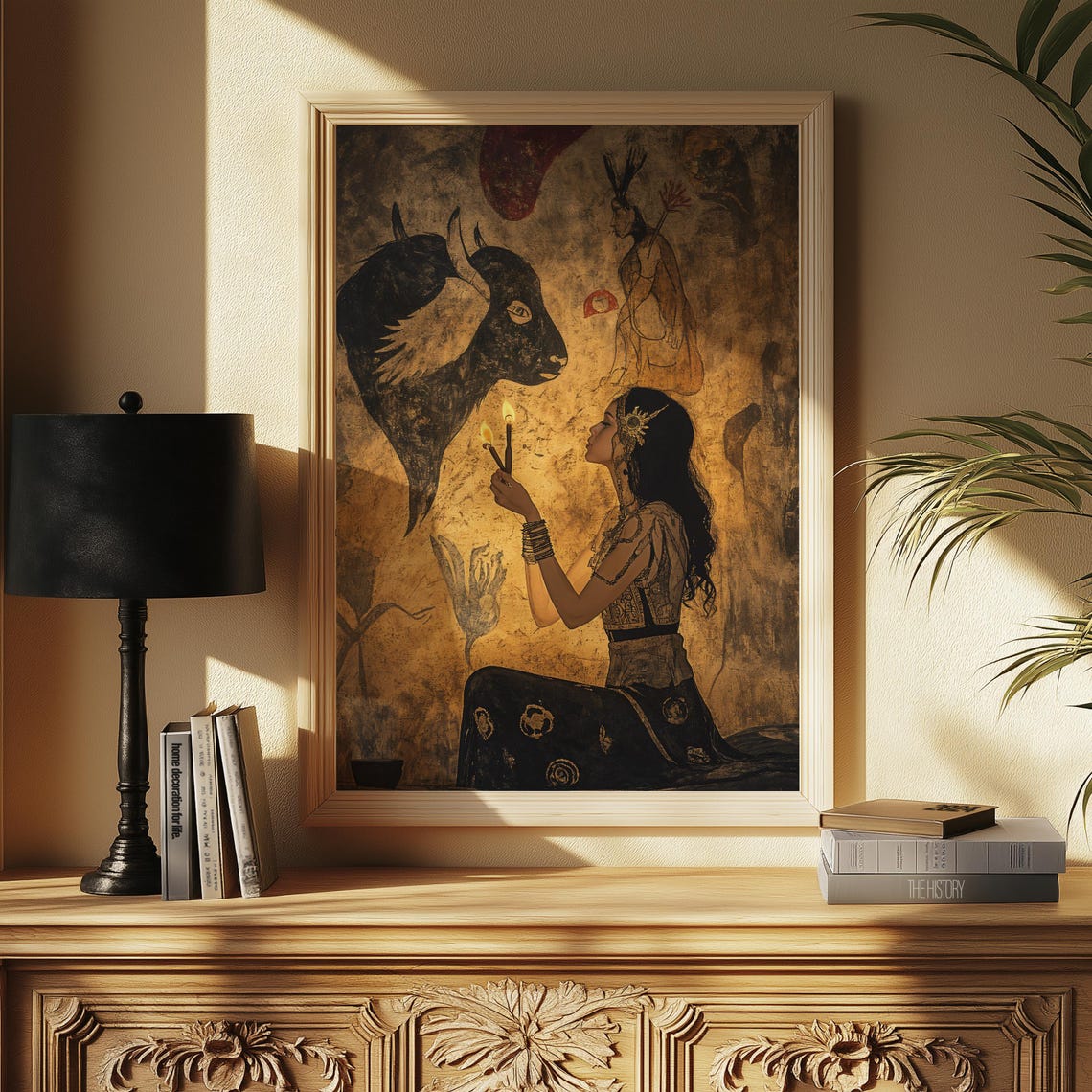 Mystical Ritual Art Print Tribal History Poster Ancient Ceremony Wall