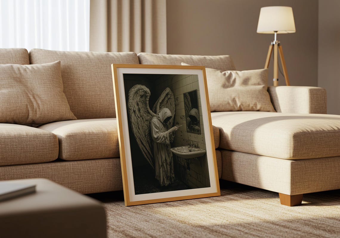 Fallen Angel Gothic Bathroom Decay Wings Dark Surreal Fantasy Poster - Image 5