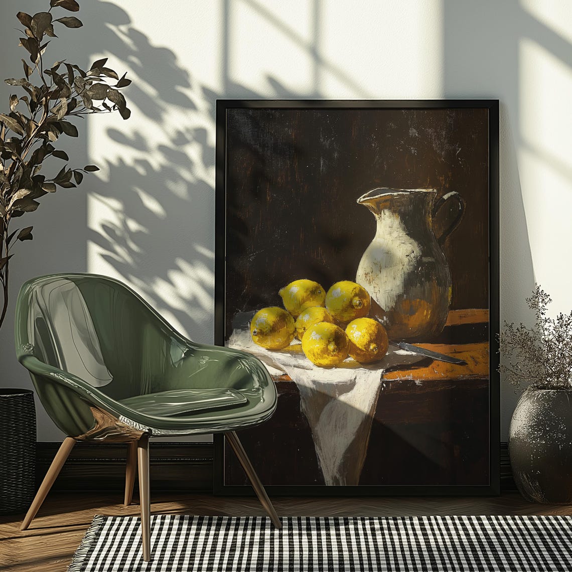 Lemon Still Life Art Print Rustic Fruit Kitchen Decor Classic Citrus Table Wall - Image 4