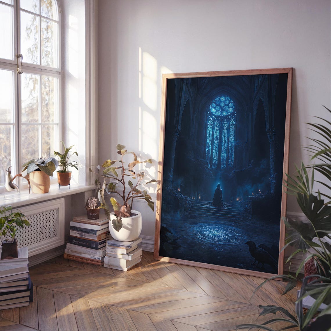 Dark Gothic Cathedral Rose Window Glowing Ritual Fantasy Poster - Image 5