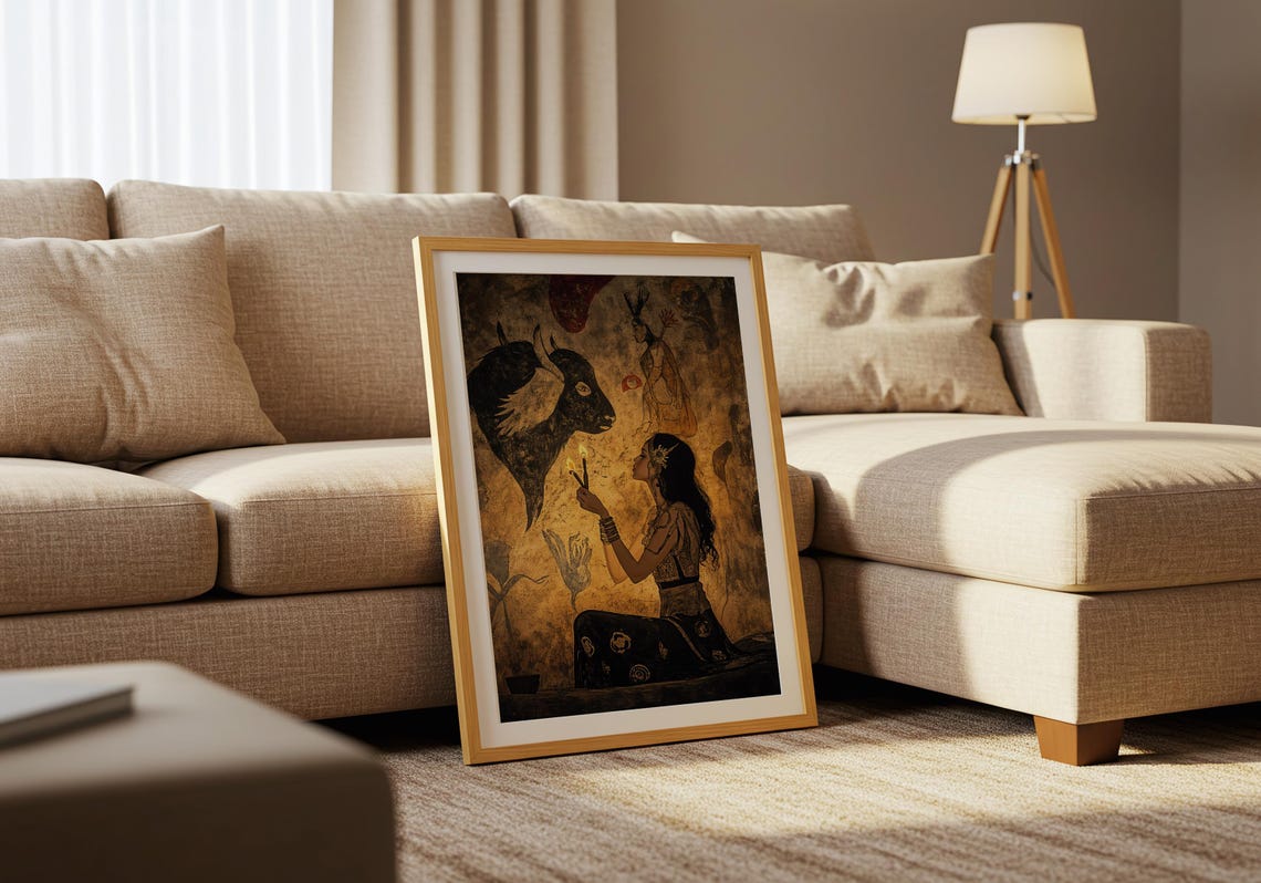 Mystical Ritual Art Print Tribal History Poster Ancient Ceremony Wall - Image 5