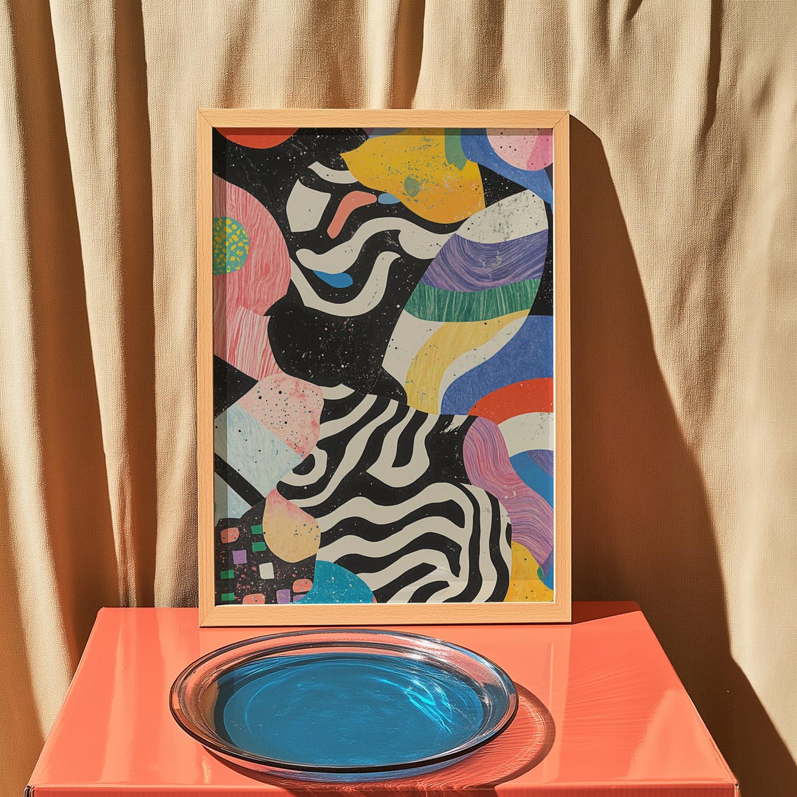 Bold Colorful Abstract Collage Pop Art Playful Shapes Poster - Image 5