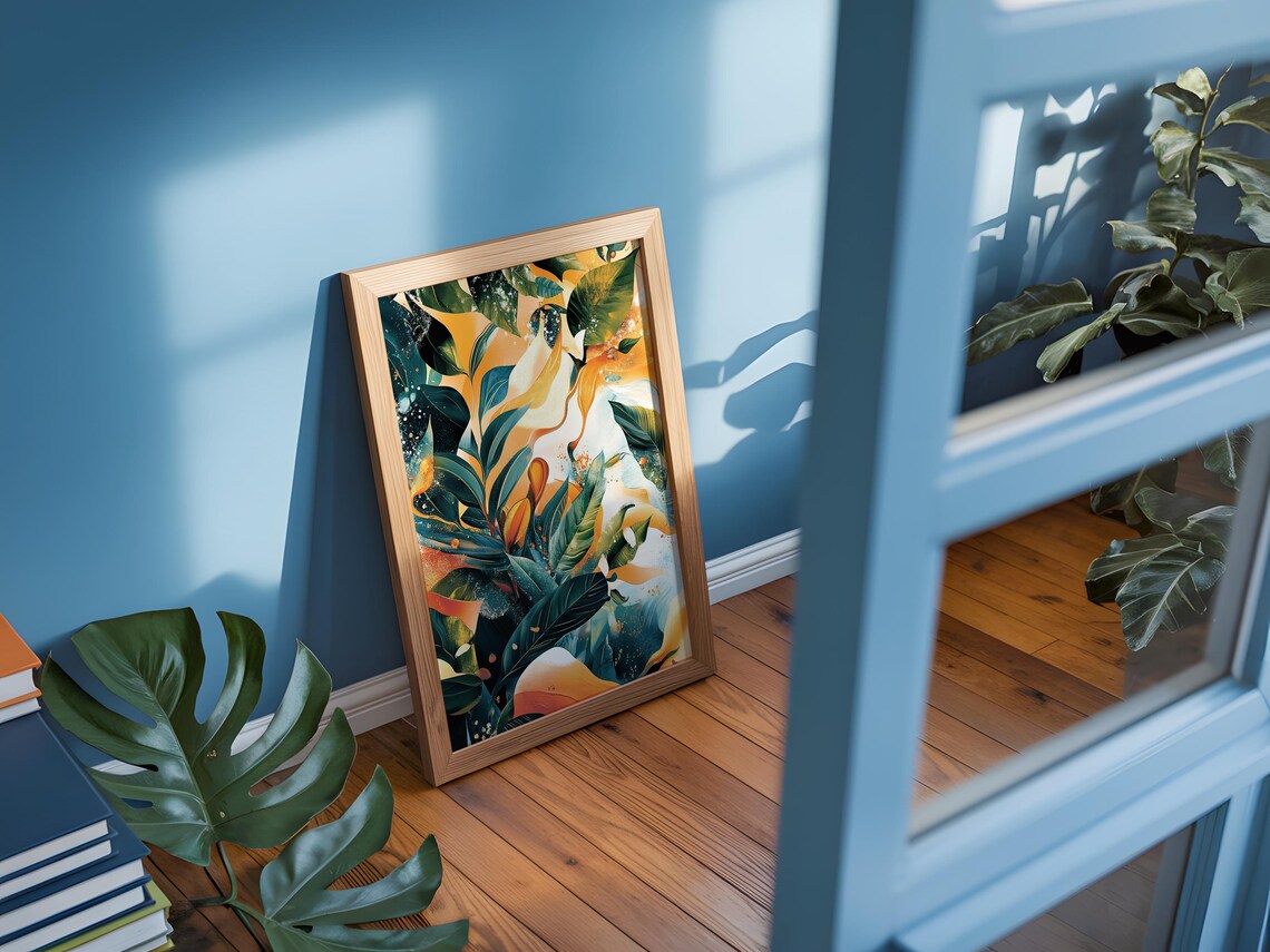 Lush Botanica Art Print Vibrant Tropical Foliage Modern Nature Wall Decor - Image 3