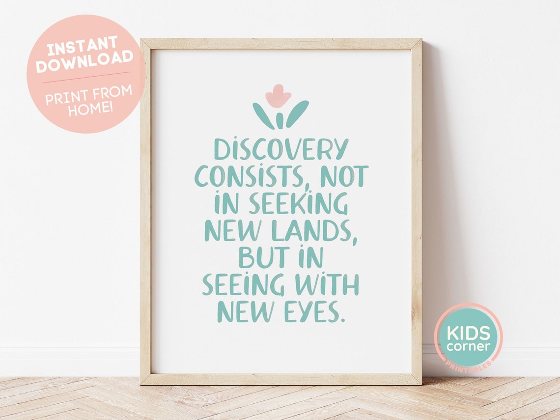 Discovery Seeing With New Eyes Teal Inspirational Quote Poster - Image 3