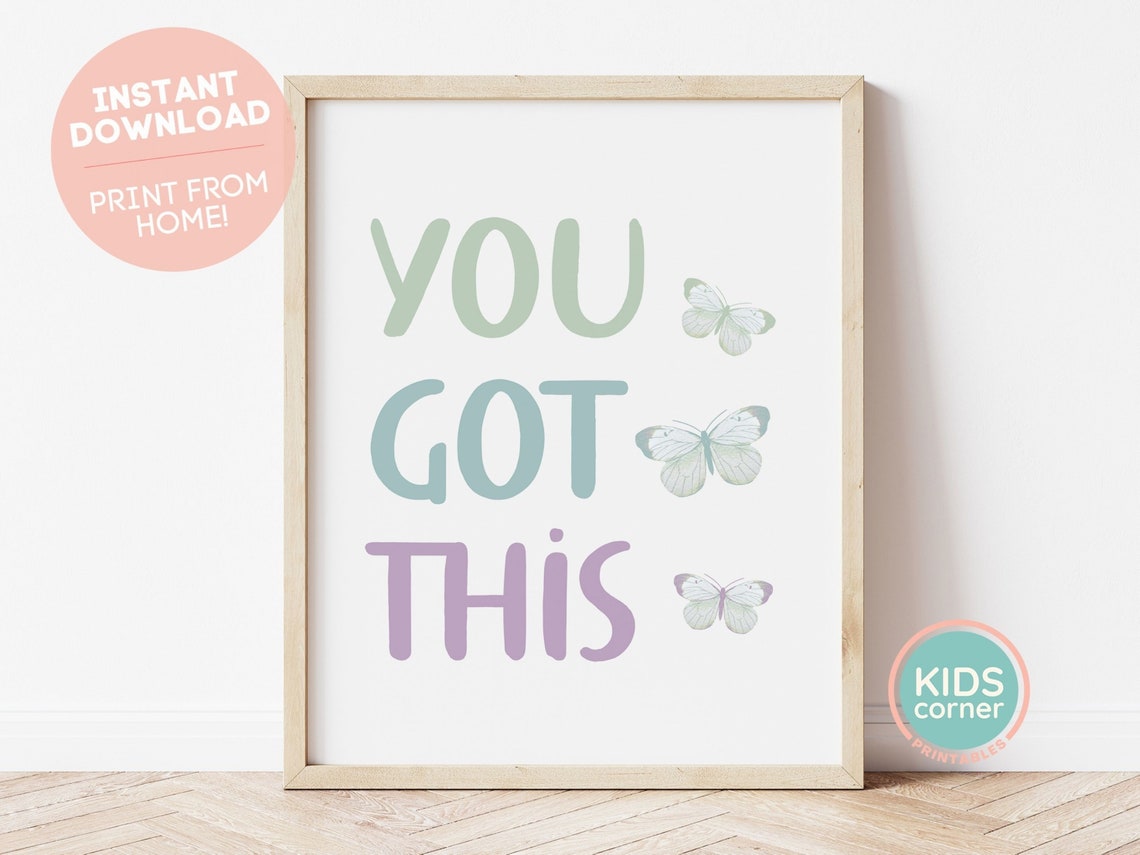 You Got This Butterfly Pastel Encouragement Quote Wall Poster