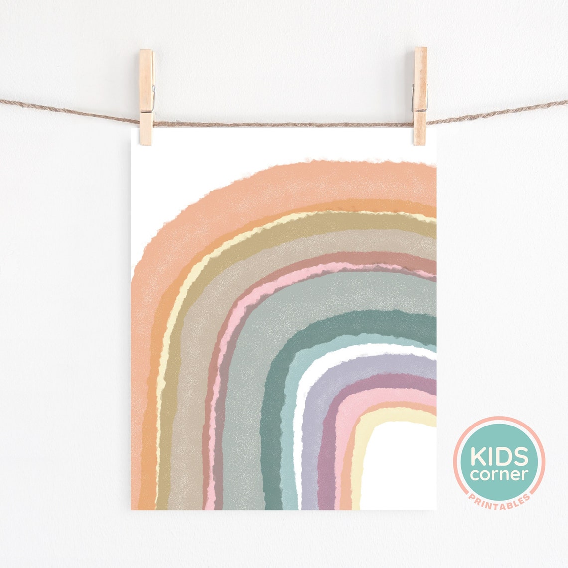 Boho Rainbow Warm Earthy Tones Nursery Wall Decor Arch Art Poster - Image 2