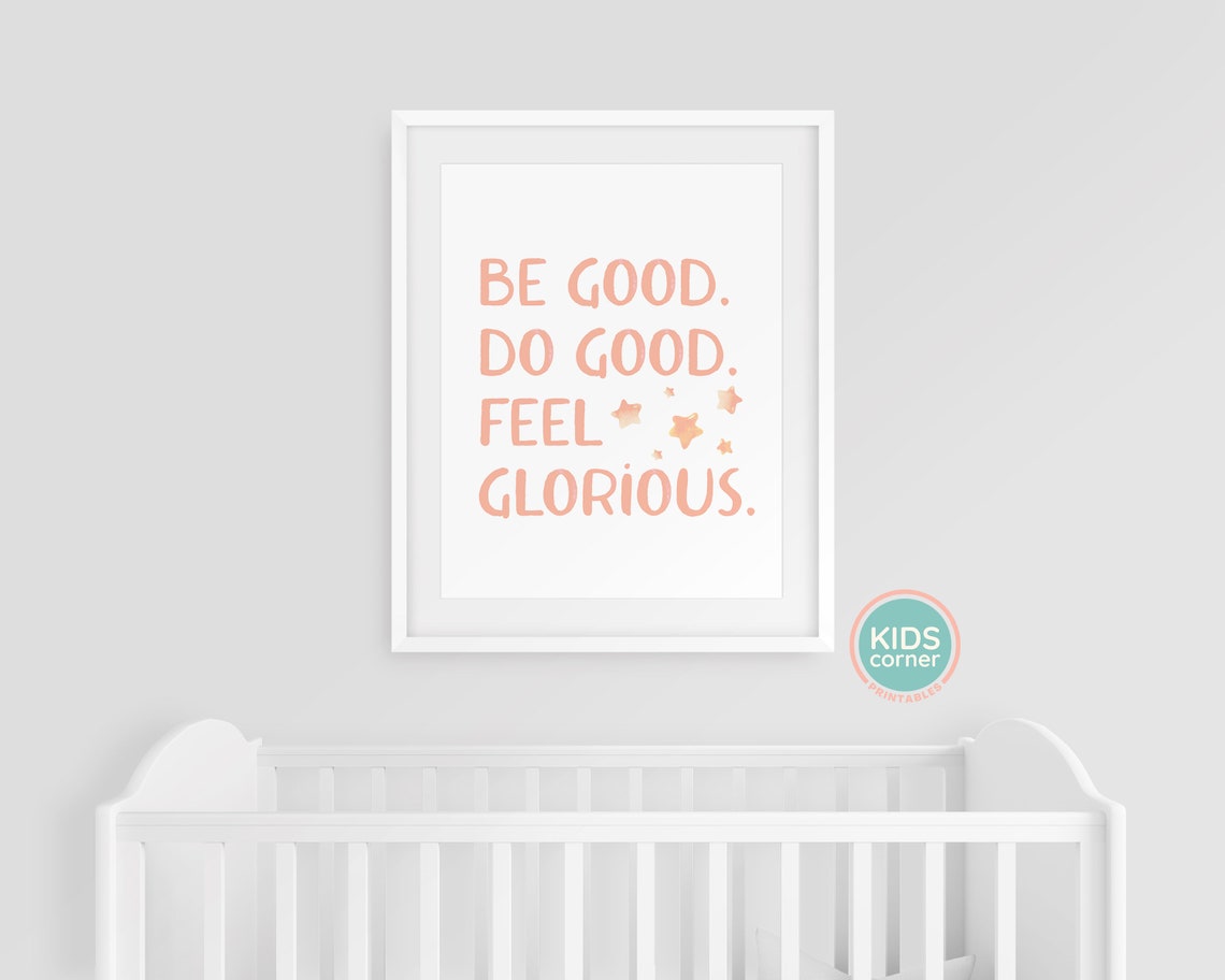 Be Good Do Good Feel Glorious Peach Star Kids Affirmation Poster - Image 3