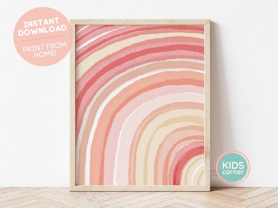 Rainbow Wall Art Rainbow Nursery Decor Instant Kids Wall Art Childrens Room Wall Art