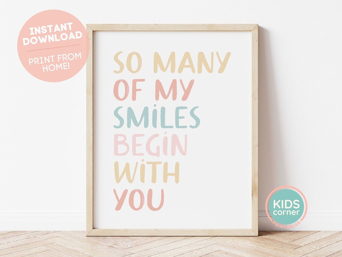 So Many of My Smiles Begin with You Romantic Love Quote Poster