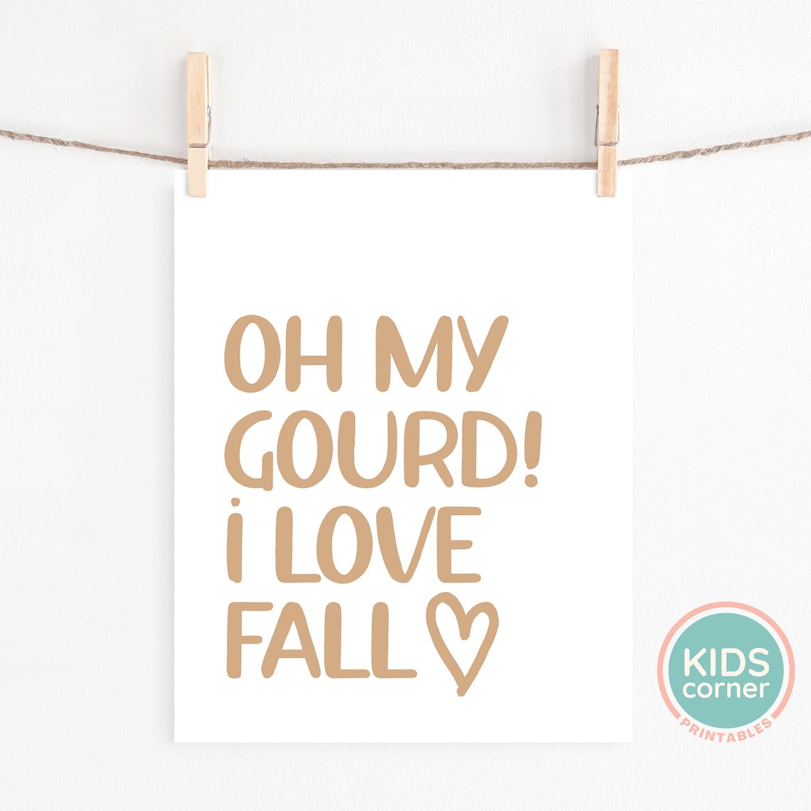 Oh My Gourd I Love Fall Cozy Autumn Typography Playroom Poster - Image 3