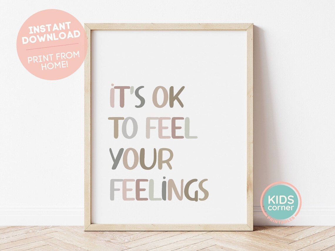It's OK to Feel Your Feelings Kids Affirmation Art Print