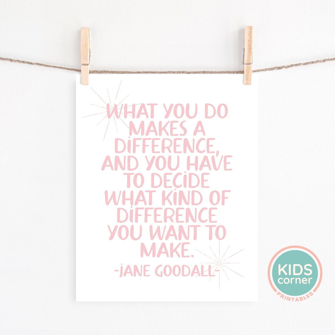 Jane Goodall Quote, Motivational Typography Art Print - Image 2