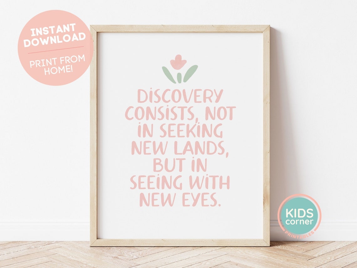 Discovery Seeing With New Eyes Pink Inspirational Quote Poster - Image 3