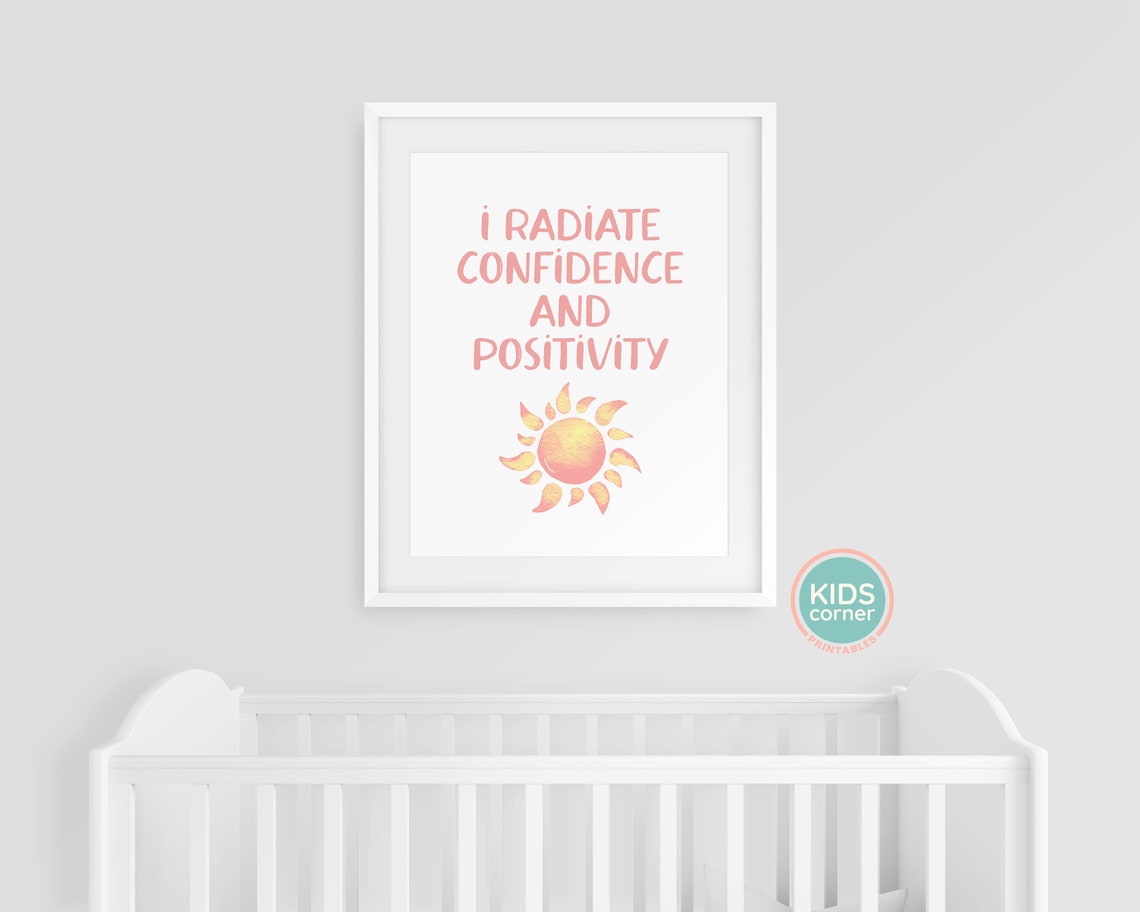 I Radiate Confidence And Positivity Affirmation Sun Art Poster - Image 3