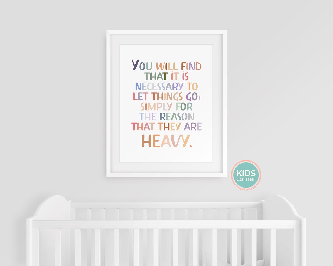 Let Things Go Because They Are Heavy Pastel Colorful Quote Poster - Image 3