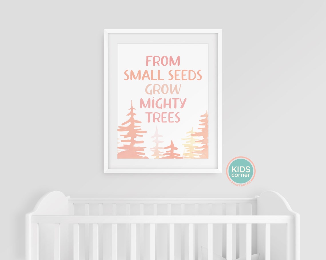 From Small Seeds Grow Mighty Trees Woodland Kids Quote Poster - Image 3