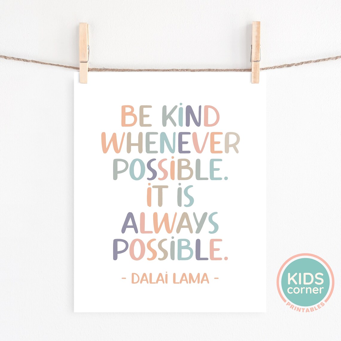 Be Kind Whenever Possible Quote Print, Boho Classroom - Image 3