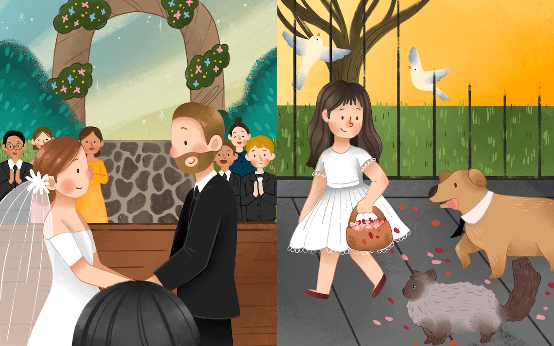 Heartwarming Wedding Day Ceremony and Flower Girl Scene Poster