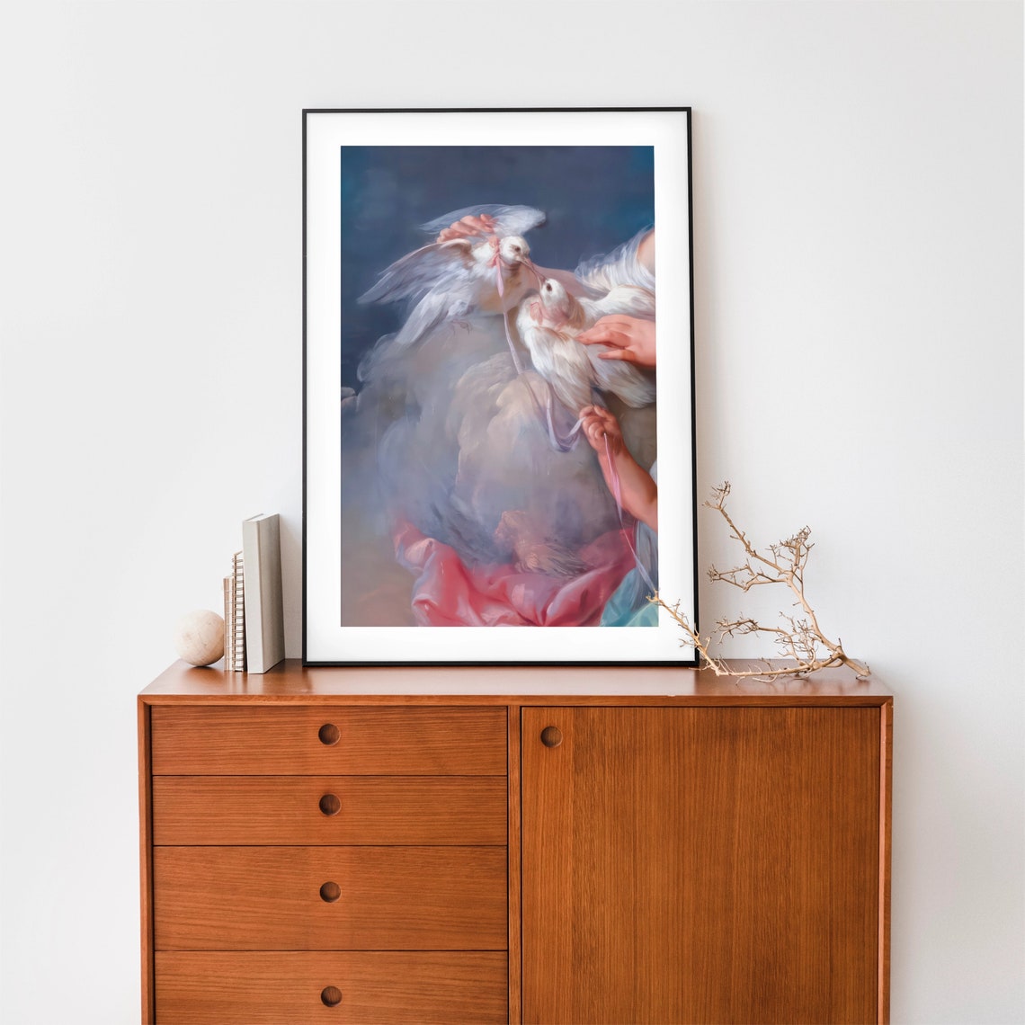 Vintage White Doves Held In Gentle Hands Classical Painting Poster - Image 2