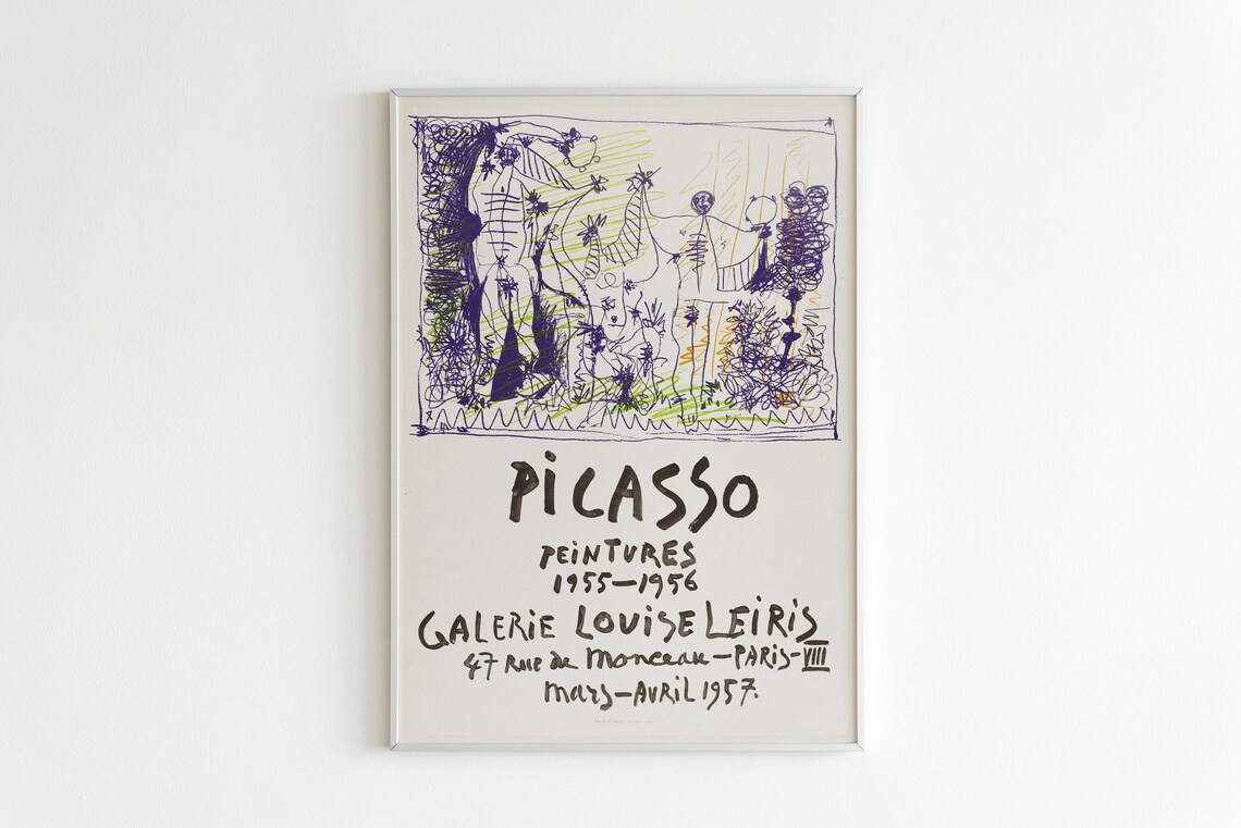 Picasso Peintures 1955 1956 Galerie Louise Leiris Paris Exhibition Poster - Image 3