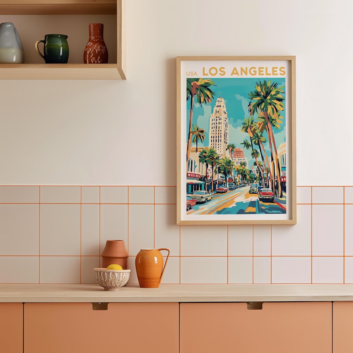 Los Angeles Skyline, California Travel Poster - Image 2