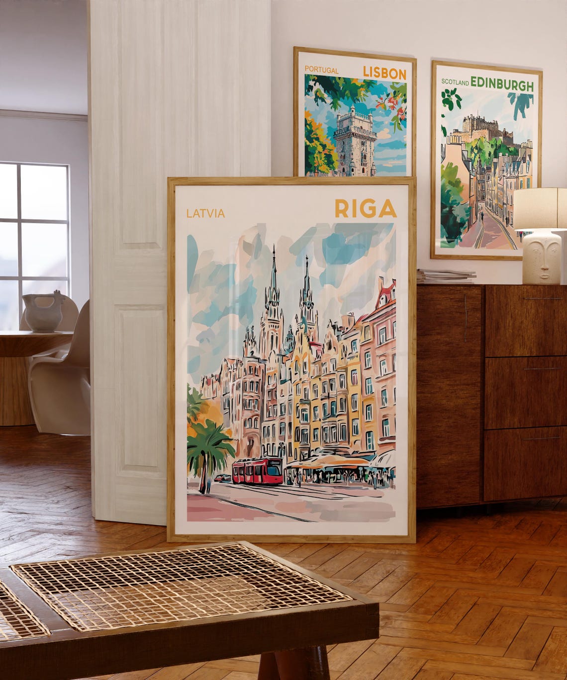Rigariga Watercolor Riga Cityscape, Latvia Travel Poster - Image 4
