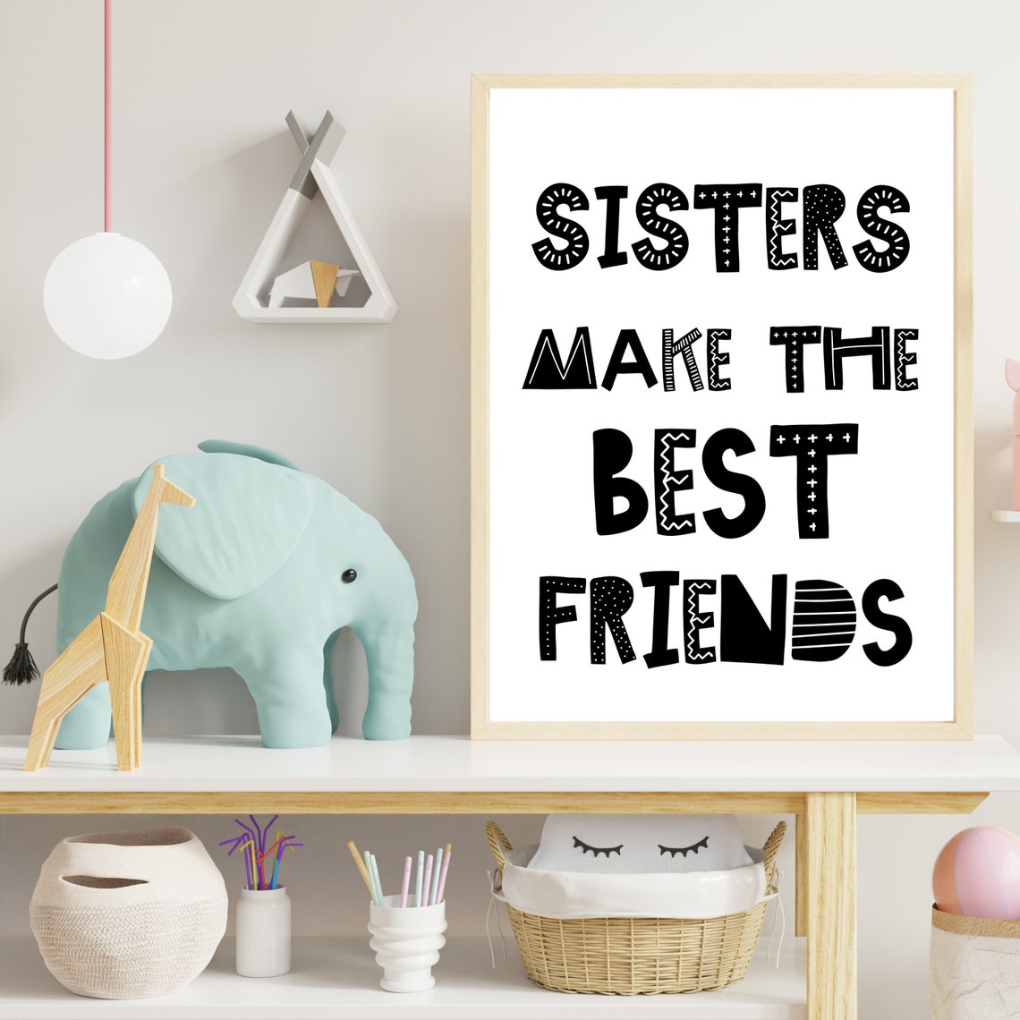 Girls Bedroom Prints Sisters Make The Best Friends Poster Girls Bedroom Art Kids Bedroom Decor Sister Gift Wall Prints Instant - Image 3