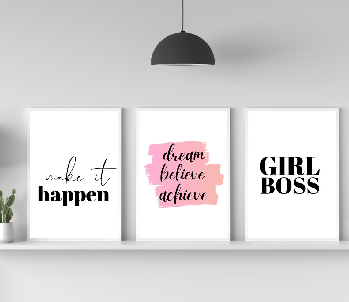 Girl Boss Bold Serif Feminist Chic Empowerment Office Poster - Image 4
