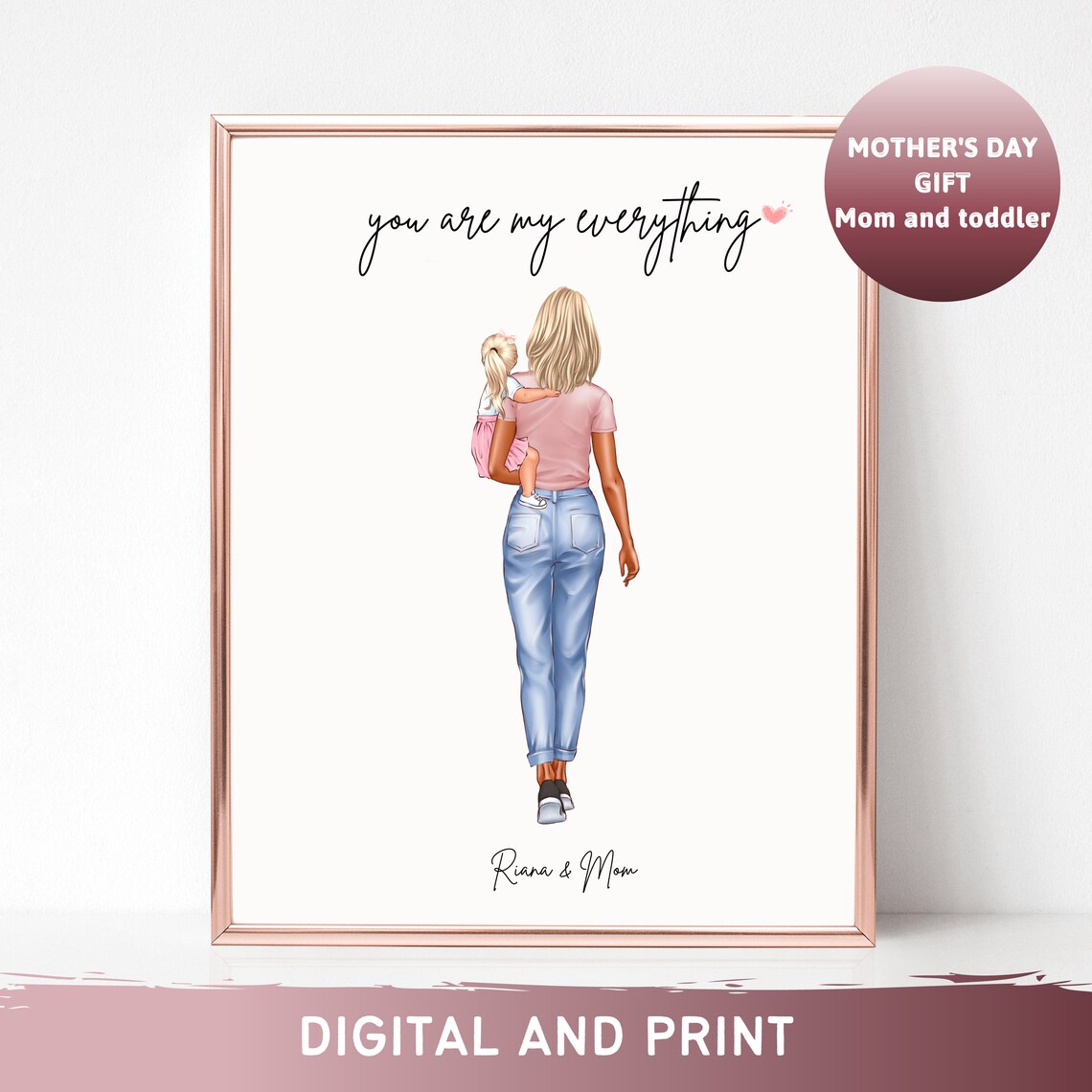Mom Carrying Her Toddler You Are My Everything Sentimental Poster