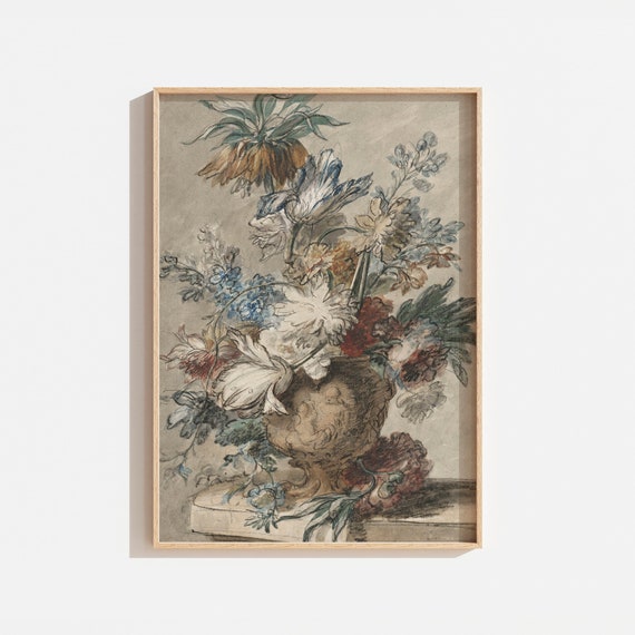 Vintage Watercolor Floral Still Life Art Print