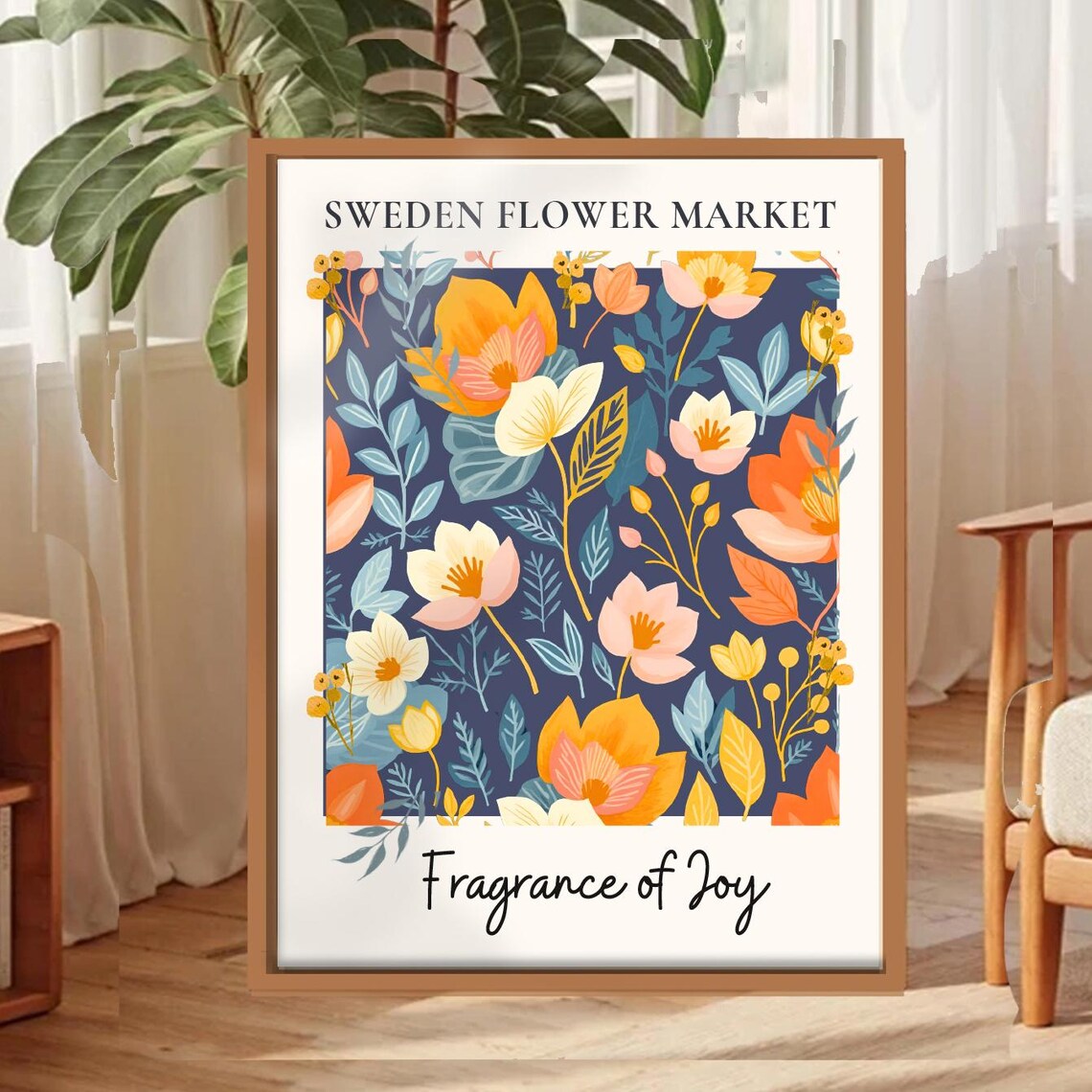Flower Market Sweden Boho Floral Botanical Poster - Image 3