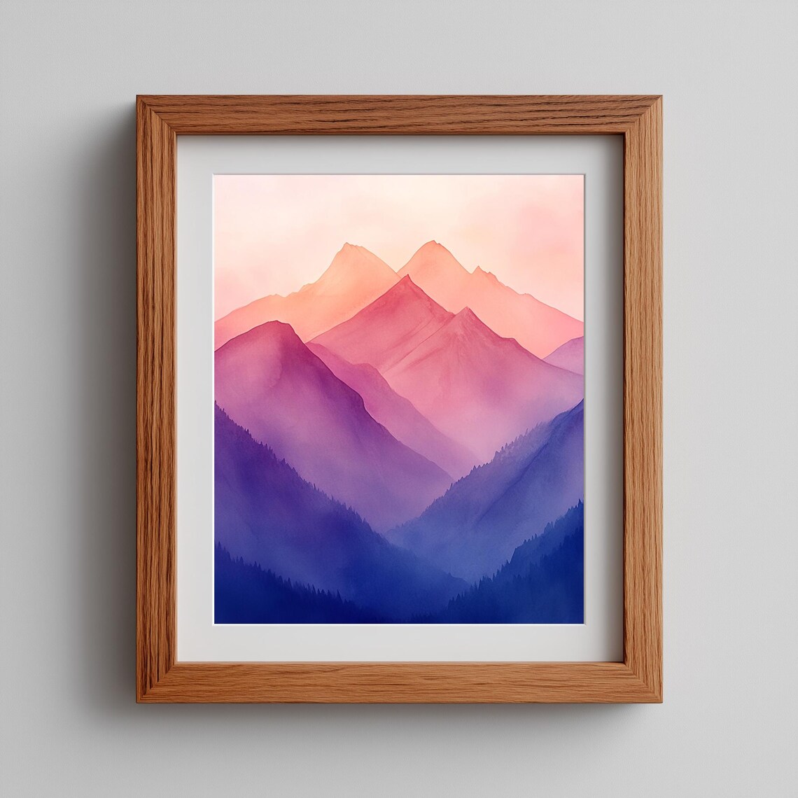 Purple Mountains, Abstract Landscape Art Print