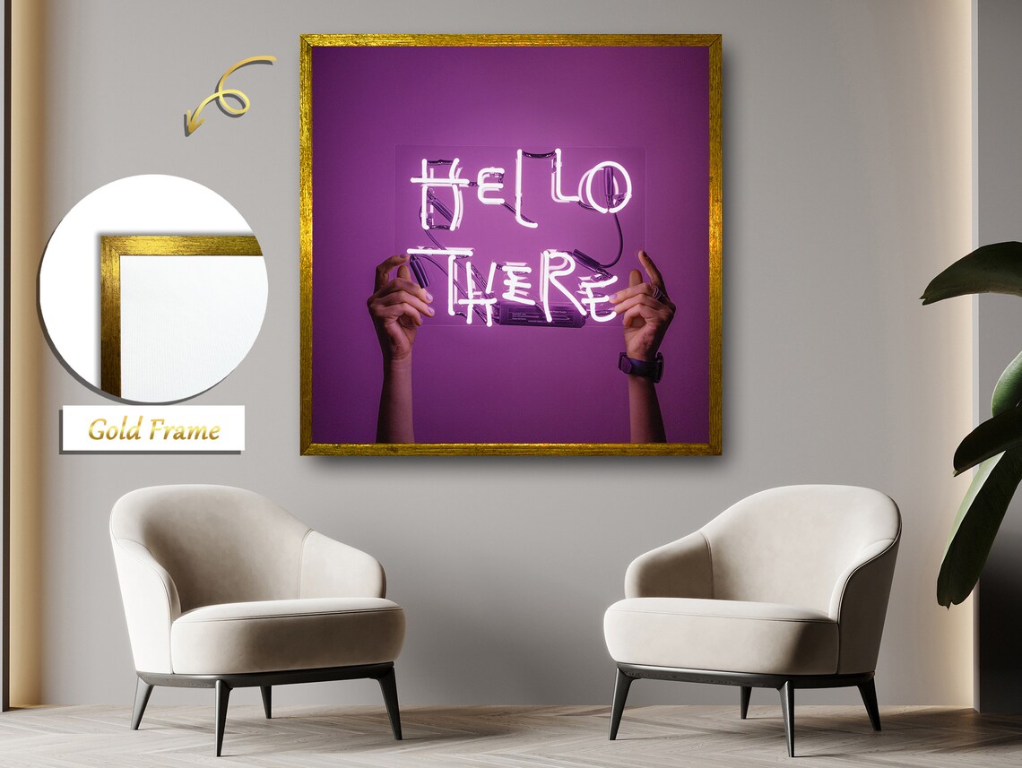 Hello There Minimalist Greeting Text Art