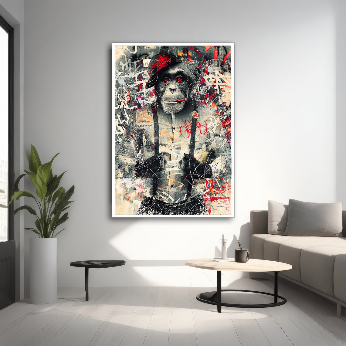 Edgy Graffiti Monkey, Contemporary Street Art - Image 2