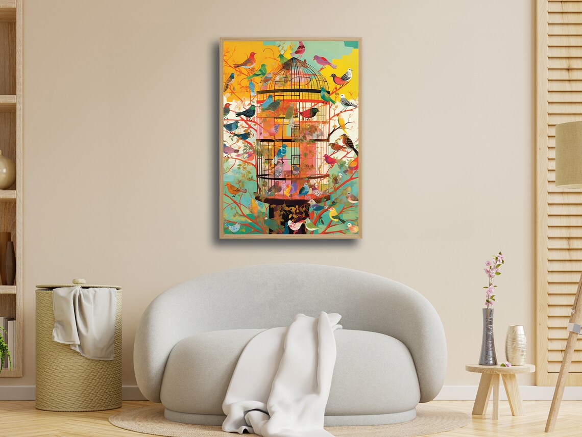 Aviary Of Autumn, Whimsical Seasonal Nature Art - Image 4